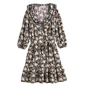 Lauren Conrad Kohls NWT Womens size XL Ruffle Chiffon Mini Shirt Dress Belted